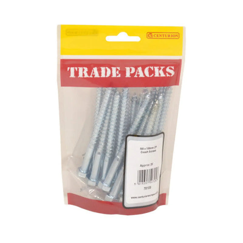 Coach Screws - Zinc Plated - M8 x 100mm - (20 PK) - Pack of 5