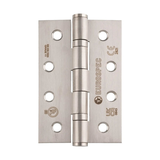 102 X 67 X 2.2Mm Ball Bearing Hinge Grade 11 C/W Screws (Pair) - Satin Stainless Steel 102 x 68 x 2.2