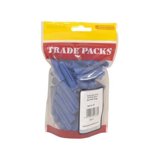 Wallplugs - Blue - Screw Size 14-18 - (50 PK) - Pack of 5