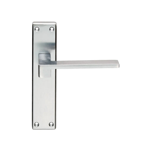 Equi Lever On Face-Fix Backplate - Latch - Satin Chrome 180MM x 40MM