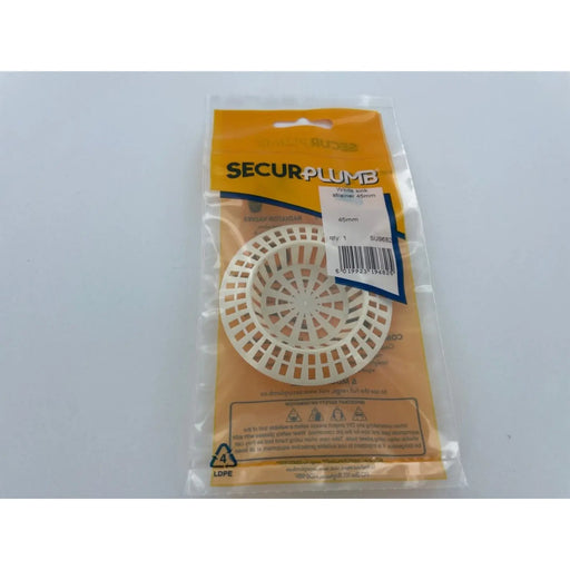 Securplumb White Sink Strainer 45mm Pack 1