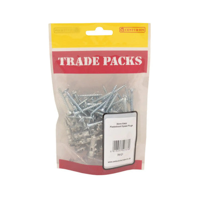 Plasterboard Fixing Plugs - Metal - 35mm - (28 PK) - Pack of 5