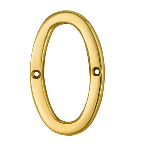 Numeral Face Fix (No.0) - Stainless Brass 76MM