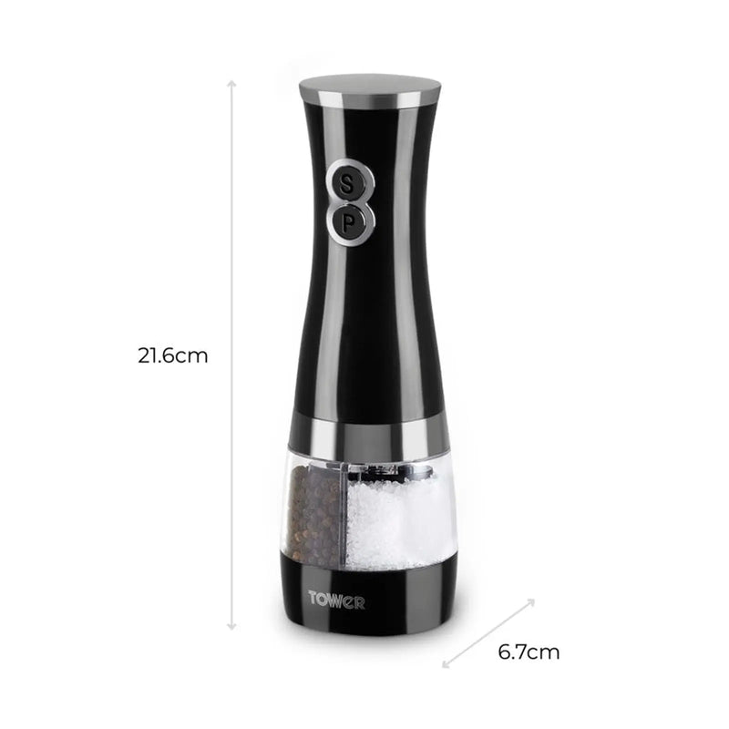 Tower Duo Electric Salt/Pepper Mill Black