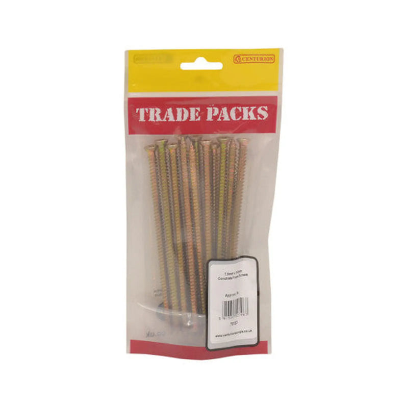 Concrete Frame Screws - Zinc Yellow Passivated - 7.5mm x 152mm - - Pack of 5