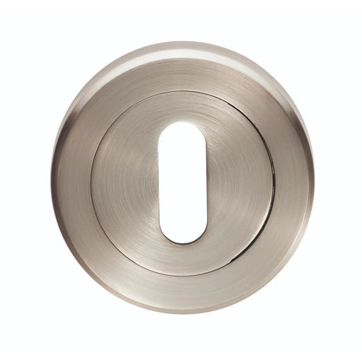 Escutcheon - Lock Profile - Screw-On Round Rose - Retail Pack - Satin Nickel