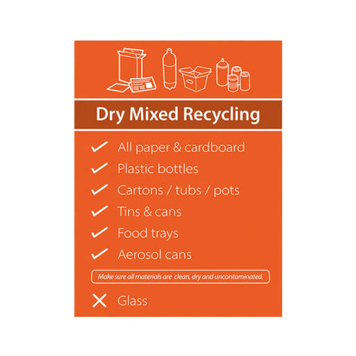 Dry Mixed Recycling: Simplified - SAV (200 x 300mm) - Min Order 2