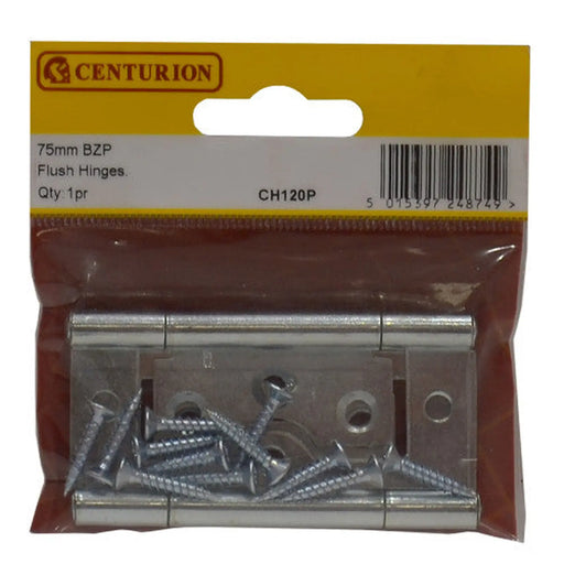 Steel Flush Hinges, Zinc Plated, 76mm