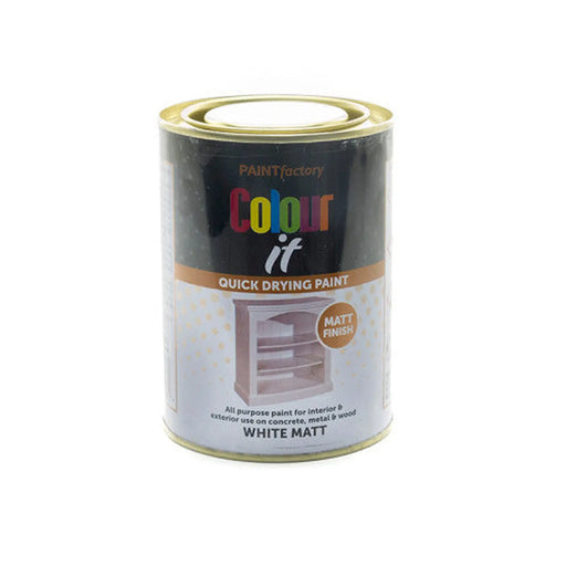 Colour It Matt Paint - White - Pack of 6