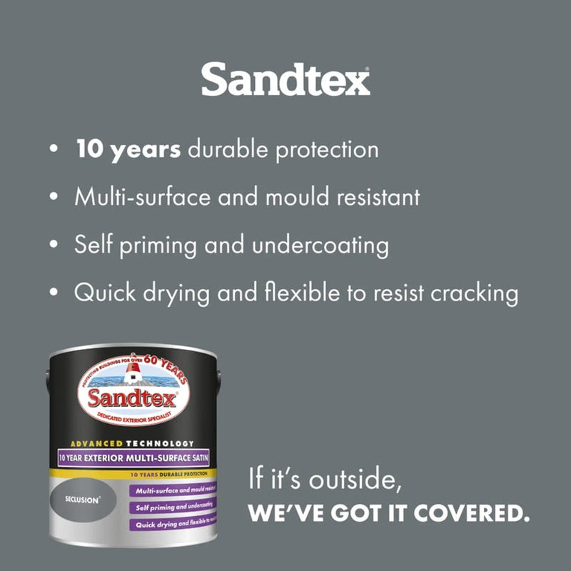 Sandtex 10 Year Exterior Multi Surface Satin 2.5L Seclusion