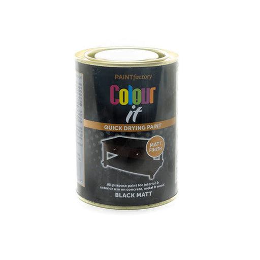Colour It Matt Paint - Black - Pack of 6