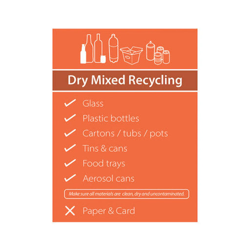 Dry Mixed Recycling (Option 2) : Simplified - SAV (150 x 200mm) - Min Order 4