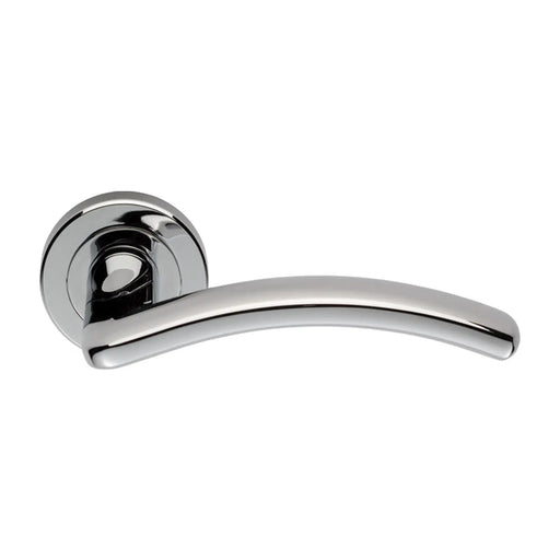 Design Lever On Sprung Screw-On Round Rose - Polished Chrome 120