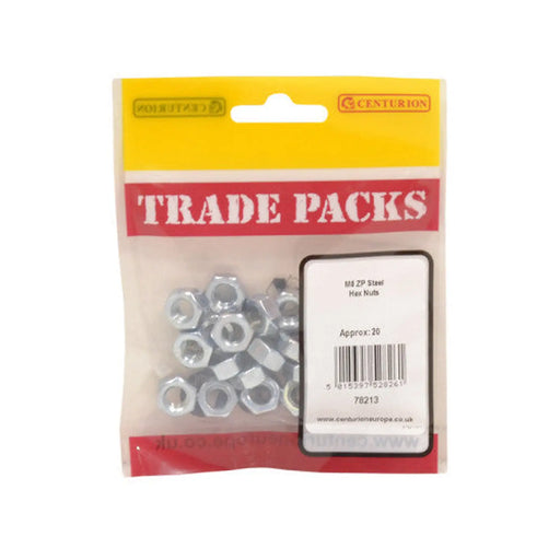 Steel Hex Nuts - Zinc Plated - M8 - (20 PK) - Pack of 5