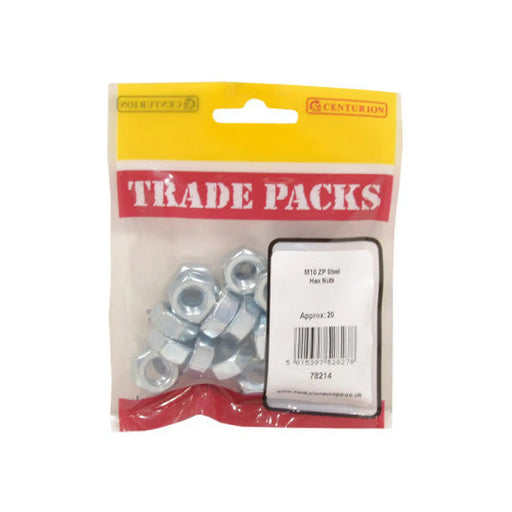 Steel Hex Nuts - Zinc Plated - M10 - (20 PK) - Pack of 5