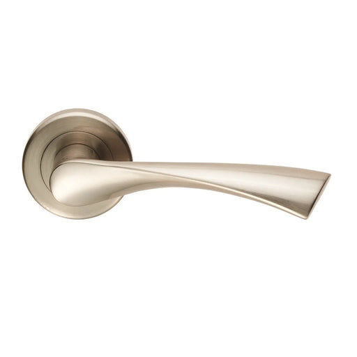 Venti Lever On Sprung Screw-On Round Rose - Retail Pack - Satin Nickel