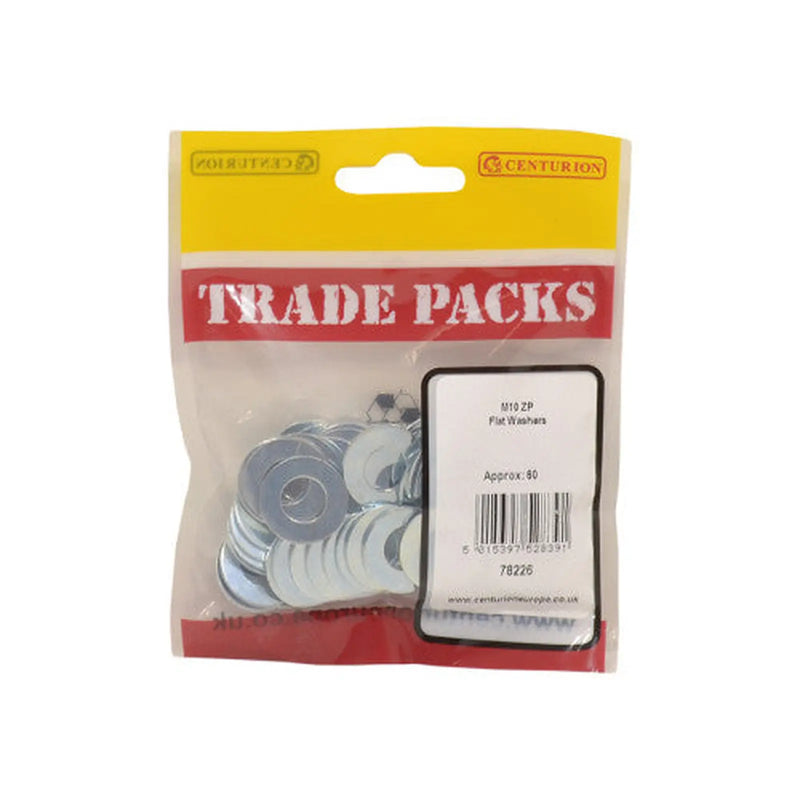Flat Washers - Zinc Plated - M10 - (60 PK) - Pack of 5