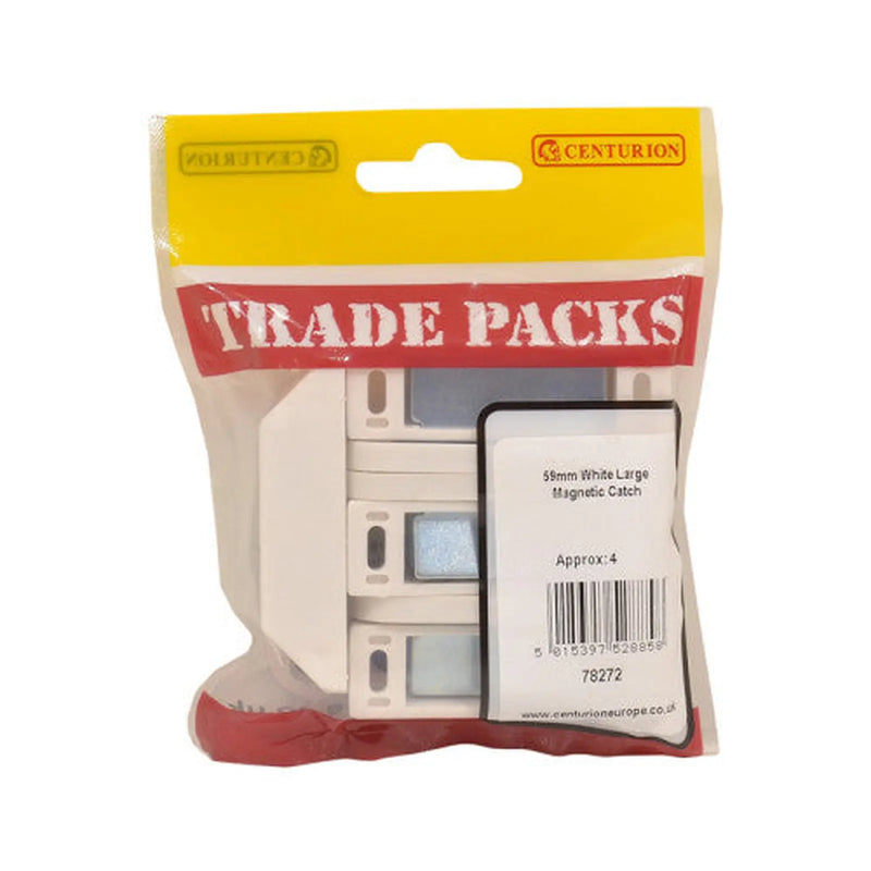 Magnetic Catch - White Large - 59mm - (4 PK) - Pack of 5