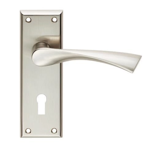 Venti Lever On Face-Fix Backplate - Lock 57Mm - Satin Nickel