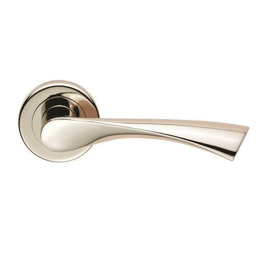 Venti Lever On Sprung Screw-On Round Rose - Retail Pack - Polished Nickel