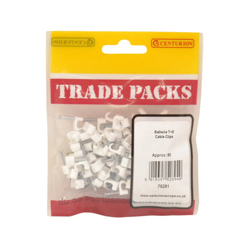 Bellwire Cable Clips - White - (80 PK) - Pack of 5