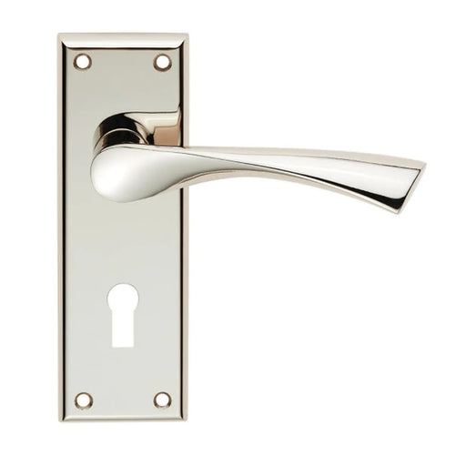 Venti Lever On Face-Fix Backplate - Lock 57Mm - Polished Nickel