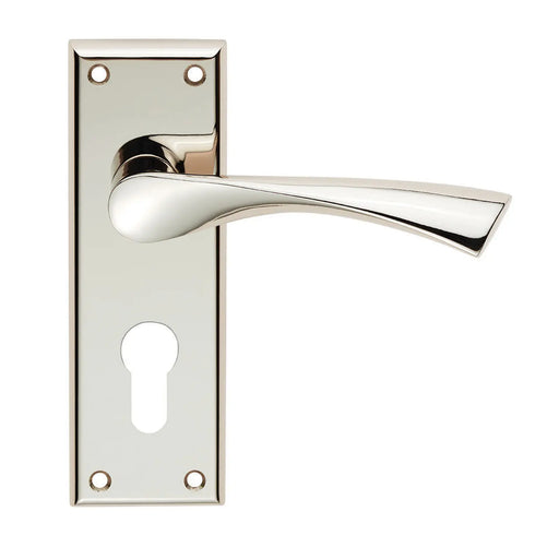 Venti Lever On Face-Fix Backplate - Euro 47.5Mm - Polished Nickel