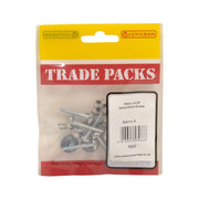 Dome Mirror Screws - Chrome Plated - 30mm x 8 - Pack of 8