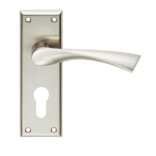 Venti Lever On Face-Fix Backplate - Euro 47.5Mm - Satin Nickel
