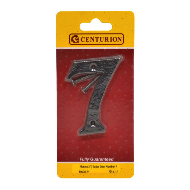 No.7 Door Numerals, Black, 75mm - Pack of 5
