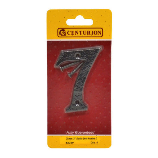 No.7 Door Numerals, Black, 75mm - Pack of 5