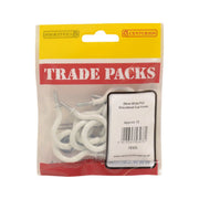 Shouldered Cup Hooks - White PVC - 38mm - (12 PK) - Pack of 5