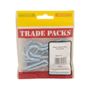 Steel Screw Hooks - Zinc Plated - 80mm x 12mm - (8 PK) - Pack of 5