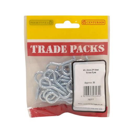 Steel Screw Eyes - Zinc Plated - 40 x 3.6mm - (30 PK) - Pack of 5