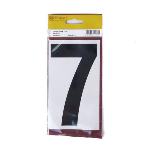 150mm Black Self Adhesive Vinyl Number 7 - Pack of 5