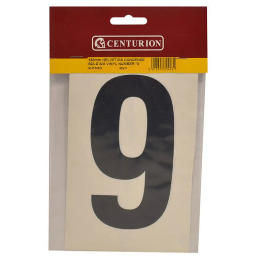 150mm Black Self Adhesive Vinyl Number 9   (Pack of 5) - Min Order 2