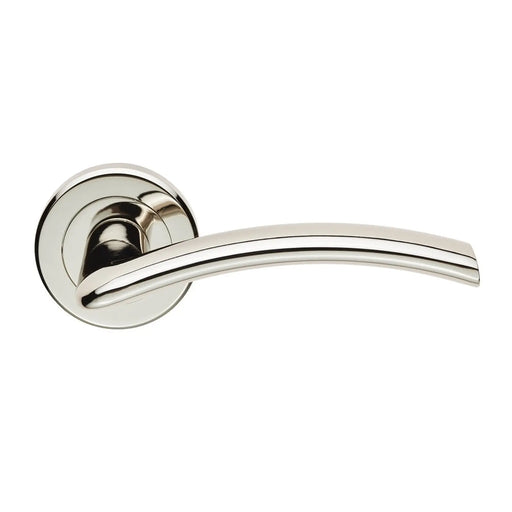 Trenta Lever On Sprung Screw-On Round Rose - Polished Nickel