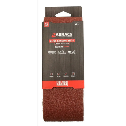 Abracs Sanding Belt 75mmx457mm 40 Grit