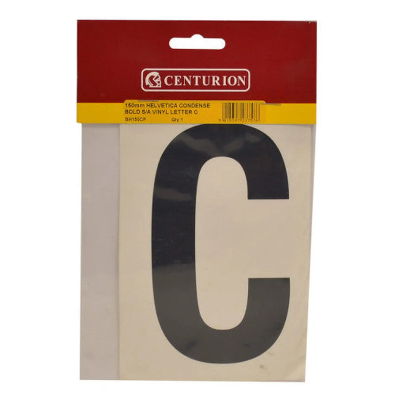 150mm Black Self Adhesive Vinyl Letter C - Pack of 5