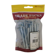 Coach Screws M8 x 80mm - Zinc Plated - Packs of 25 - Pack of 5