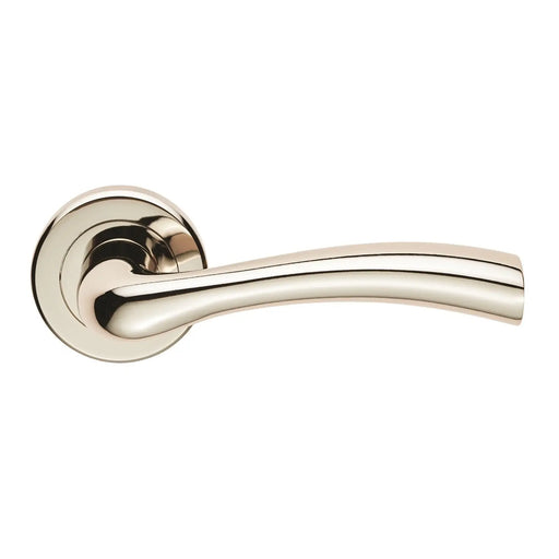 Cinquanta Lever On Sprung Screw-On Round Rose - Polished Nickel