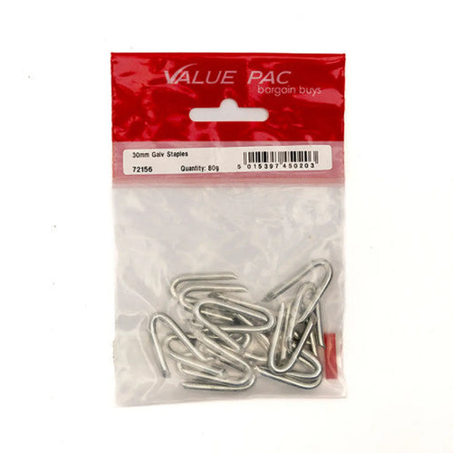 30mm Galv Staples (80g Pack) - Pack of 10