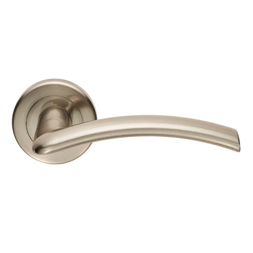 Trenta Lever On Sprung Screw-On Round Rose - Satin Nickel