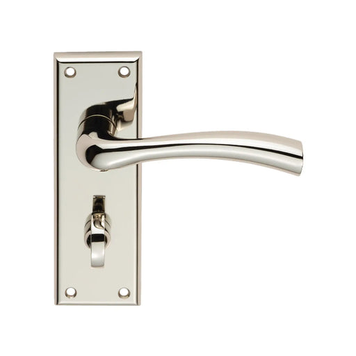 Cinquanta Lever On Face-Fix Backplate - Bathroom 57Mm - Polished Nickel