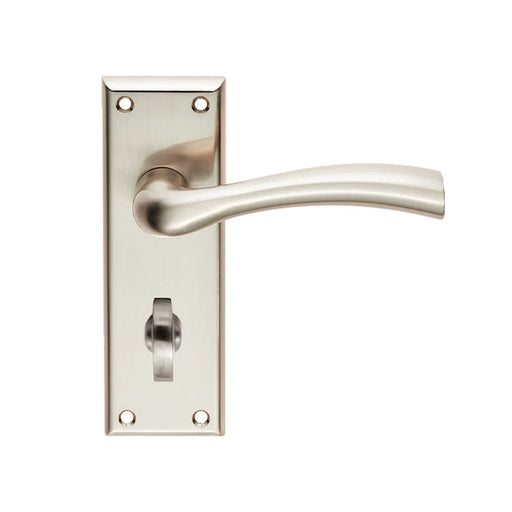 Cinquanta Lever On Face-Fix Backplate - Bathroom 57Mm - Satin Nickel