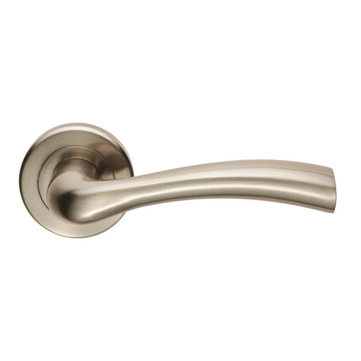 Cinquanta Lever On Sprung Screw-On Round Rose - Satin Nickel