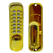 Easy Change Push Button Digital Lock, Brassed, 172mm x 41mm - Pack of 5