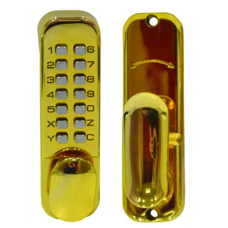 Easy Change Push Button Digital Lock, Brassed, 172mm x 41mm - Pack of 5