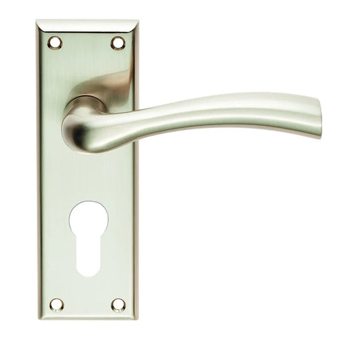 Cinquanta Lever On Face-Fix Backplate - Euro 47.5Mm - Satin Nickel