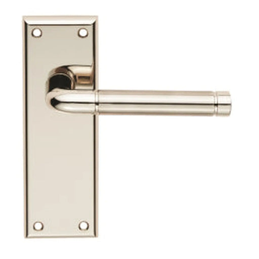 Quaranta Lever On Face-Fix Backplate - Latch - Retail Pack - Polished Nickel/Satin Nickel